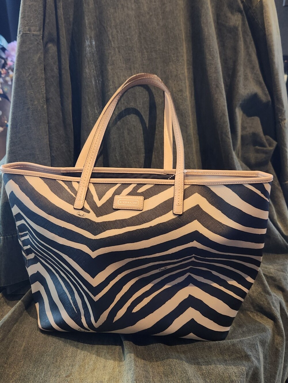 Coach Zebra Stripe Tote Bag
